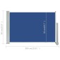 vidaXL Toldo lateral retráctil de jardín azul 60x300 cm vidaXL Toldo lateral retráctil de jardín azul 60x300 cm
