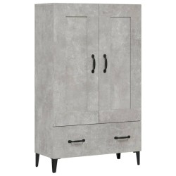 vidaXL Aparador de madera contrachapada gris hormigón 70x31x115 cm
