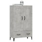 vidaXL Aparador de madera contrachapada gris hormigón 70x31x115 cm vidaXL Aparador de madera contrachapada gris hormigón 70x31x115 cm
