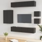 vidaXL Set de muebles para TV 8 piezas madera contrachapada negro vidaXL Set de muebles para TV 8 piezas madera contrachapada negro