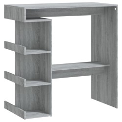 vidaXL Mesa bar estante almacenaje gris Sonoma 100x50x101,5 cm
