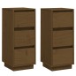 vidaXL Aparador 2 uds madera maciza de pino marrón miel 32x34x75 cm vidaXL Aparador 2 uds madera maciza de pino marrón miel 32x34x75 cm