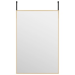 vidaXL Espejo de puerta cristal y aluminio dorado 40x60 cm