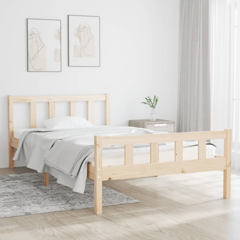 vidaXL Estructura de cama madera maciza 100x200 cm vidaXL Estructura de cama madera maciza 100x200 cm