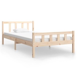 vidaXL Estructura de cama madera maciza 100x200 cm