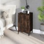 vidaXL Mesita de noche madera contrachapada roble ahumado 40x35x70 cm vidaXL Mesita de noche madera contrachapada roble ahumado 40x35x70 cm