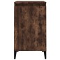 vidaXL Mesita de noche madera contrachapada roble ahumado 40x35x70 cm vidaXL Mesita de noche madera contrachapada roble ahumado 40x35x70 cm