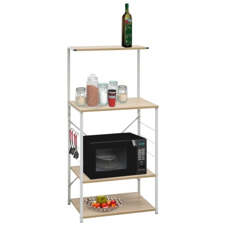 vidaXL Armario microondas madera ingeniería blanco roble 60x39,6x123cm