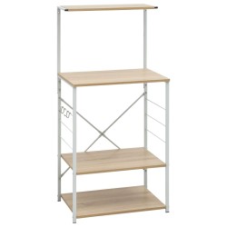 vidaXL Armario microondas madera ingeniería blanco roble 60x39,6x123cm