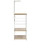 vidaXL Armario microondas madera ingeniería blanco roble 60x39,6x123cm vidaXL Armario microondas madera ingeniería blanco roble 60x39,6x123cm
