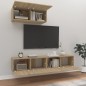 vidaXL Set de muebles para TV 3 pzas madera contrachapada roble sonoma