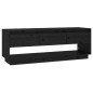 vidaXL Mueble de TV de madera maciza de pino negro 110,5x34x40 cm