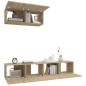 vidaXL Set de muebles para TV 3 pzas madera contrachapada roble sonoma
