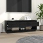 vidaXL Mueble de TV de madera maciza de pino negro 110,5x34x40 cm
