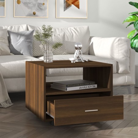 vidaXL Mesa de centro madera de ingeniería marrón roble 55x55x40 cm
