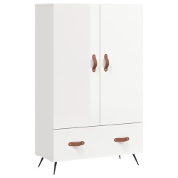 vidaXL Aparador alto madera de ingeniería blanco brillo 69,5x31x115 cm