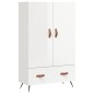 vidaXL Aparador alto madera de ingeniería blanco brillo 69,5x31x115 cm