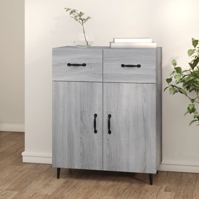 vidaXL Aparador de madera de ingeniería gris Sonoma 69,5x34x90 cm