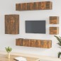 vidaXL Set de muebles de TV 8 pzas madera contrachapada roble ahumado