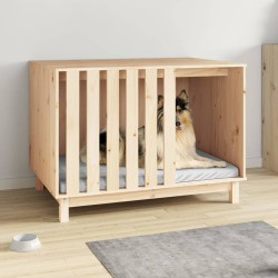 vidaXL Caseta para perros madera maciza de pino 100x70x72 cm