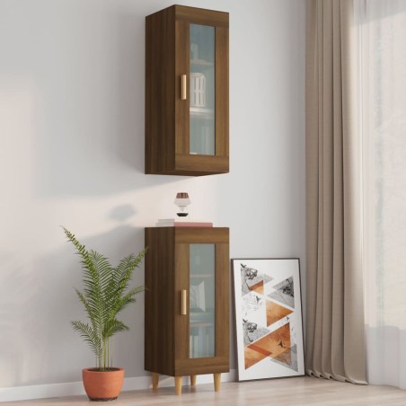 vidaXL Armario de pared colgante roble marrón 34,5x34x90 cm