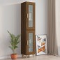 vidaXL Armario de pared colgante roble marrón 34,5x34x90 cm vidaXL Armario de pared colgante roble marrón 34,5x34x90 cm