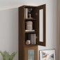 vidaXL Armario de pared colgante roble marrón 34,5x34x90 cm vidaXL Armario de pared colgante roble marrón 34,5x34x90 cm