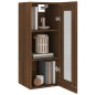 vidaXL Armario de pared colgante roble marrón 34,5x34x90 cm vidaXL Armario de pared colgante roble marrón 34,5x34x90 cm