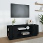 vidaXL Mueble de TV madera maciza de pino negro 110x35x40,5 cm