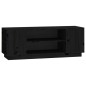 vidaXL Mueble de TV madera maciza de pino negro 110x35x40,5 cm