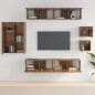 vidaXL Set de muebles de TV 8 pzas madera contrachapada roble ahumado