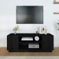 vidaXL Mueble de TV madera maciza de pino negro 110x35x40,5 cm