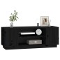 vidaXL Mueble de TV madera maciza de pino negro 110x35x40,5 cm