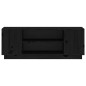 vidaXL Mueble de TV madera maciza de pino negro 110x35x40,5 cm