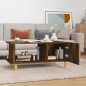 vidaXL Mesa de centro madera contrachapada roble ahumado 90x50x40 cm vidaXL Mesa de centro madera contrachapada roble ahumado 90x50x40 cm
