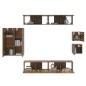 vidaXL Set de muebles de TV 8 pzas madera contrachapada roble ahumado