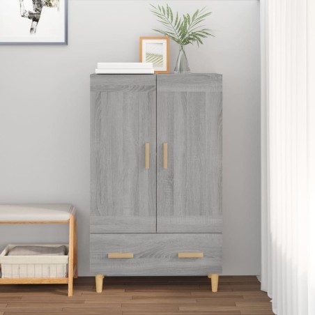 vidaXL Aparador alto de madera contrachapada gris Sonoma 70x31x115 cm