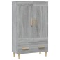 vidaXL Aparador alto de madera contrachapada gris Sonoma 70x31x115 cm vidaXL Aparador alto de madera contrachapada gris Sonoma 70x31x115 cm