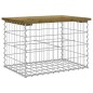 vidaXL Banco jardín diseño gaviones madera pino impregnada 63x44x42 cm vidaXL Banco jardín diseño gaviones madera pino impregnada 63x44x42 cm