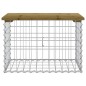 vidaXL Banco jardín diseño gaviones madera pino impregnada 63x44x42 cm vidaXL Banco jardín diseño gaviones madera pino impregnada 63x44x42 cm