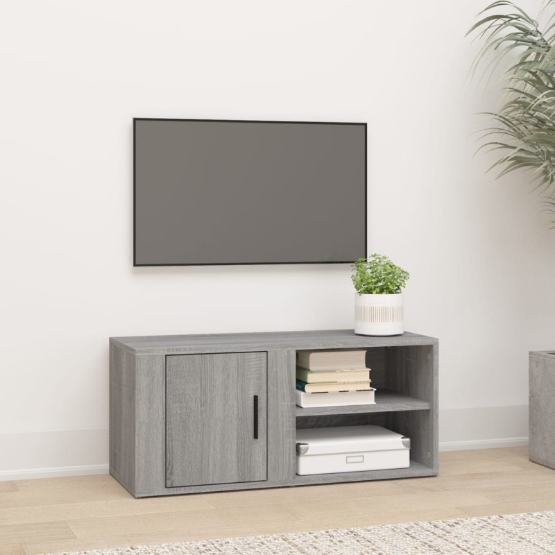 vidaXL Mueble para TV madera contrachapada gris Sonoma 80x31,5x36 cm vidaXL Mueble para TV madera contrachapada gris Sonoma 80x31,5x36 cm