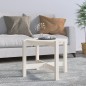 vidaXL Mesa de centro de madera maciza de pino blanco 62,5x45 cm vidaXL Mesa de centro de madera maciza de pino blanco 62,5x45 cm