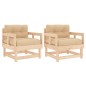 vidaXL Sillones de jardín con cojines 2 uds madera maciza de pino vidaXL Sillones de jardín con cojines 2 uds madera maciza de pino