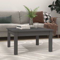 vidaXL Mesa de centro de madera maciza de pino gris 55x55x30 cm
