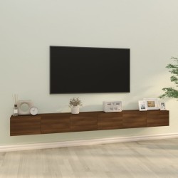 vidaXL Set de muebles para TV 3 pzas madera contrachapada roble marrón