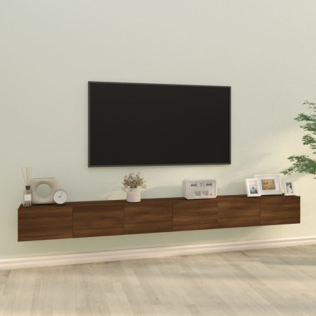 vidaXL Set de muebles para TV 3 pzas madera contrachapada roble marrón