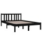 vidaXL Estructura de cama madera maciza negro 120x190 cm vidaXL Estructura de cama madera maciza negro 120x190 cm