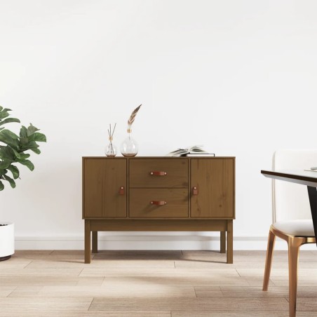 vidaXL Aparador madera maciza de pino marrón miel 110x40x78 cm