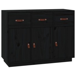 vidaXL Aparador madera maciza de pino negro 100x40x75 cm