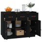 vidaXL Aparador madera maciza de pino negro 100x40x75 cm vidaXL Aparador madera maciza de pino negro 100x40x75 cm